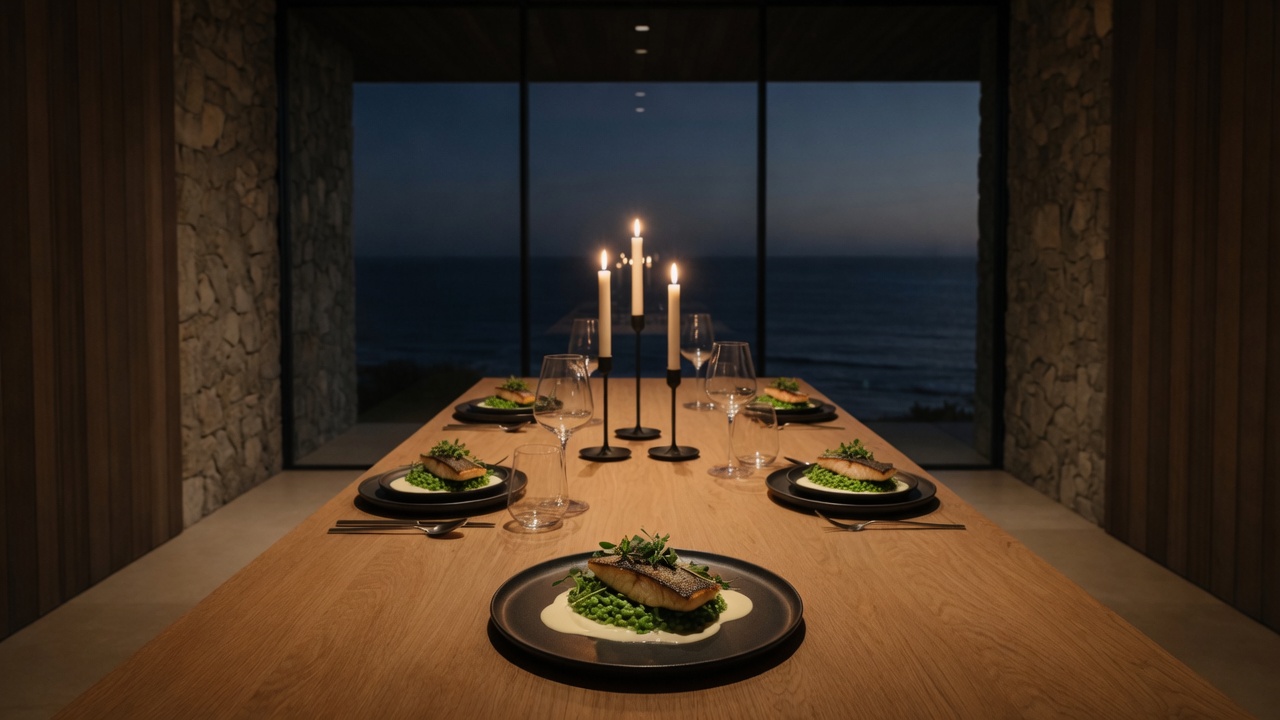 Private dining overlooking the ocean