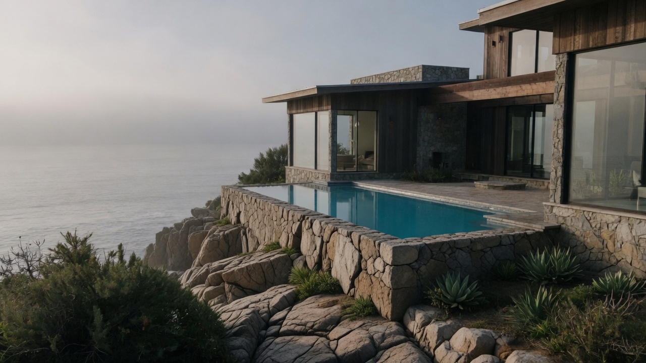 The cantilevered pool above the cliff